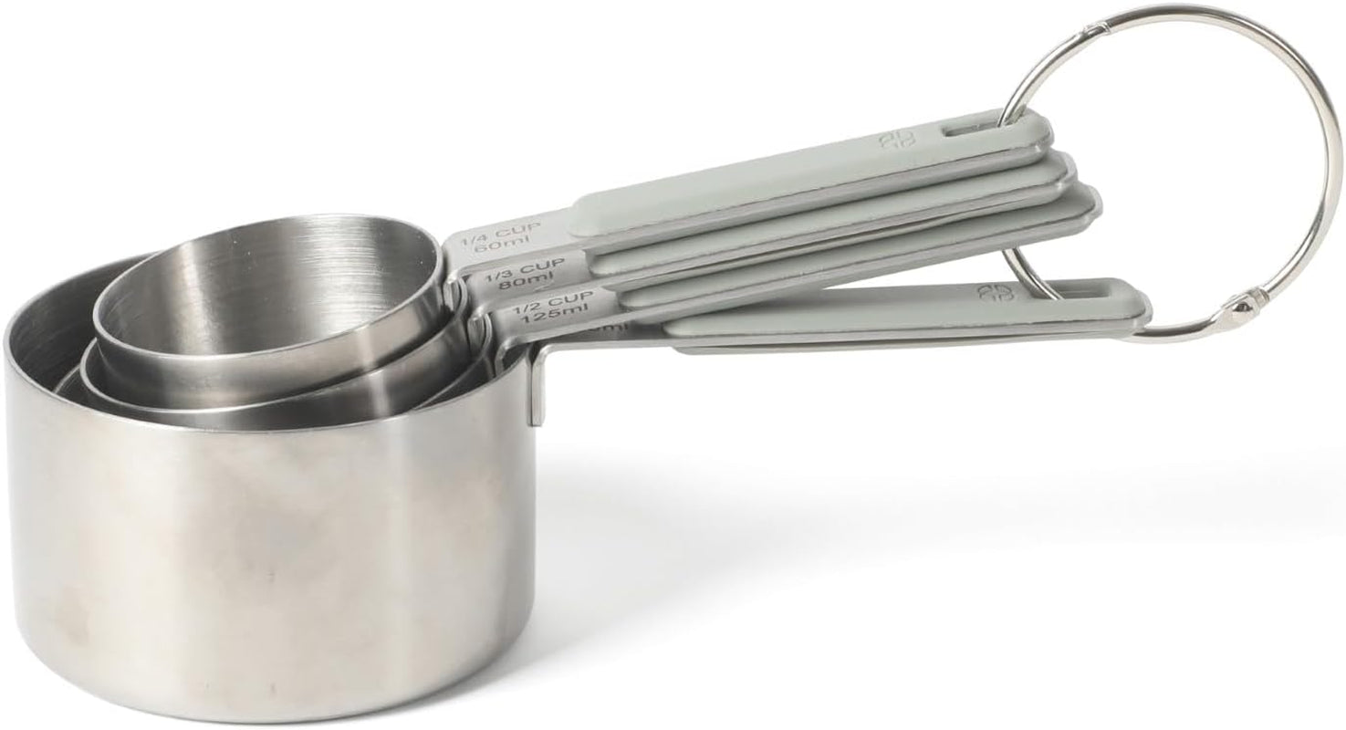 calphalon-prime-measuring-cups-4-piece-stainless-steel-measuring-cup-set-with-taupe-silicone-handles-accurate-kitchen-measuring-tools-for-dry-liquid-ingredients