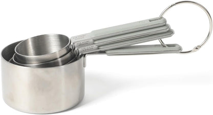 Calphalon Prime Measuring Cups, 4-Piece Stainless Steel Measuring Cup Set with Taupe Silicone Handles, Accurate Kitchen Measuring Tools for Dry & Liquid Ingredients1