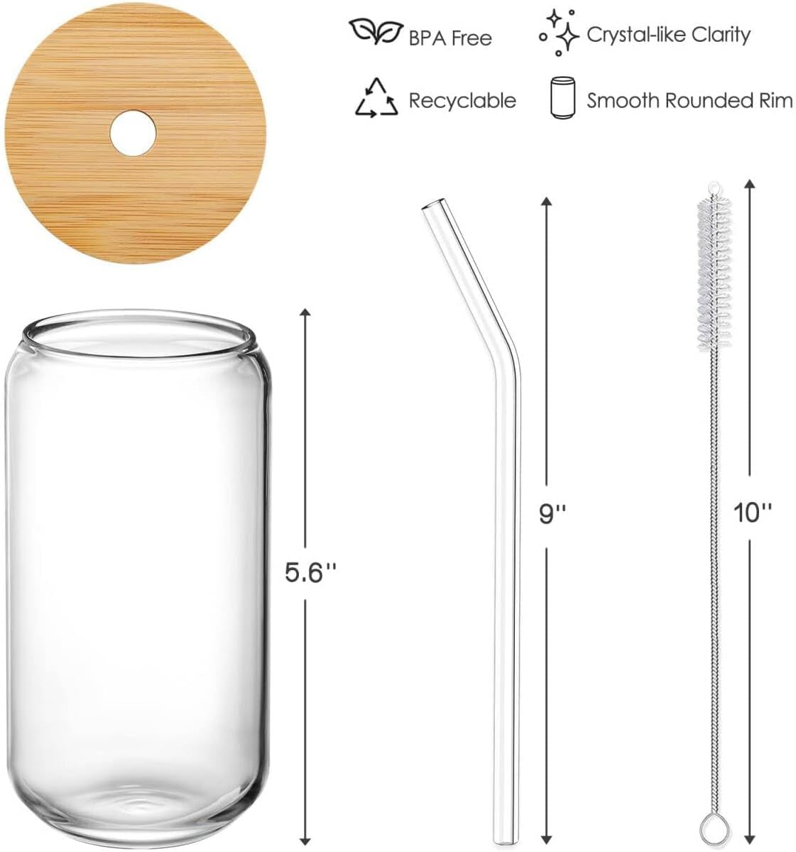 drinking-glasses-with-bamboo-lids-and-glass-straw-4pcs-set-16oz-glass-cups-iced-coffee-glasses-cute-iced-tea-glasses-beer-glasses-ideal-for-coffee-bar-accessories-aesthetic-gift-2-brushes