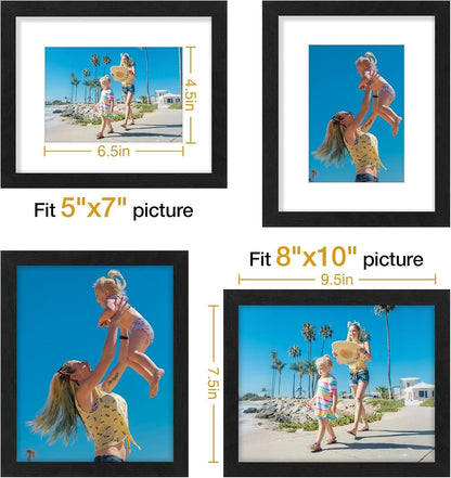 8X10 Picture Frames Set of 9 for Wall or Tabletop Display, Black5