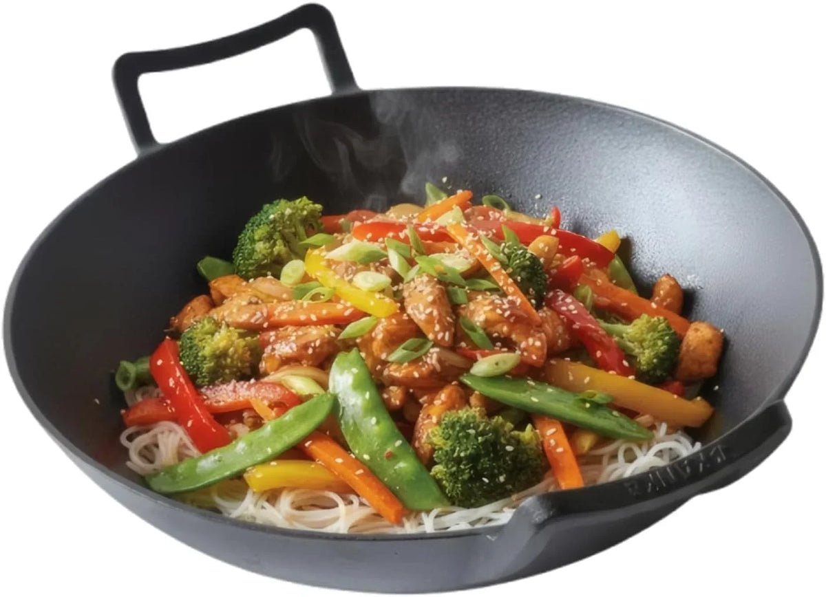 cast-iron-wok-skillet-14-inch-pre-seasoned-nonstick-stir-fry-pan-with-flat-base-ergonomic-handles-ideal-for-deep-frying-sauteing-grilling-camping-outdoor-cookware-black