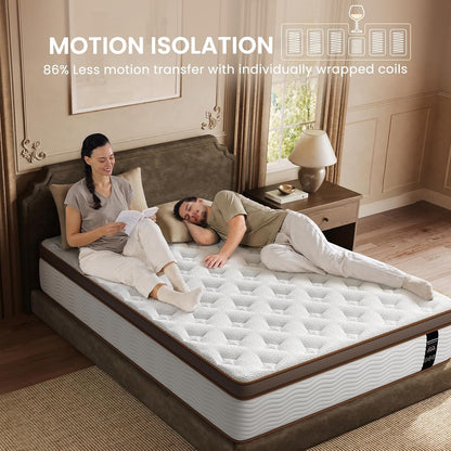 King Mattress 14 Inch - Medium Firm Hybrid Mattress King with Motion Isolation & Orthopedic Support - 800+ Individually Pocketed Springs, Certipur-Us Certified, Fiberglass Free4