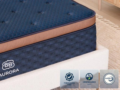 Brooklyn Bedding Aurora Luxe 14 Inch King Hybrid Mattress | Soft Feel | Cloud Pillowtop Upgrade | CERTIPUR-US Certified Foam8