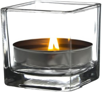 WGV 2 Inch Tea Light Votive Candle Holder, Clear, Square Cube 2”X2”, Small Tiny, Home Décor, Table Top, 1 Pc1