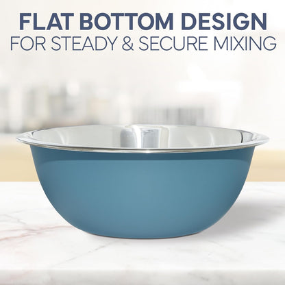 Stainless Steel Mixing Bowls Set - Nesting Bowls, 6 Pieces, Blue7