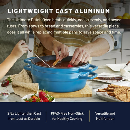 1930 - Dutch Oven - the Complete Set, Berry Blue - 7.75Qt Capacity - Ideal for Family Meals & Versatile Cooking - Non Stick & PFAS Free - Made in the USA3