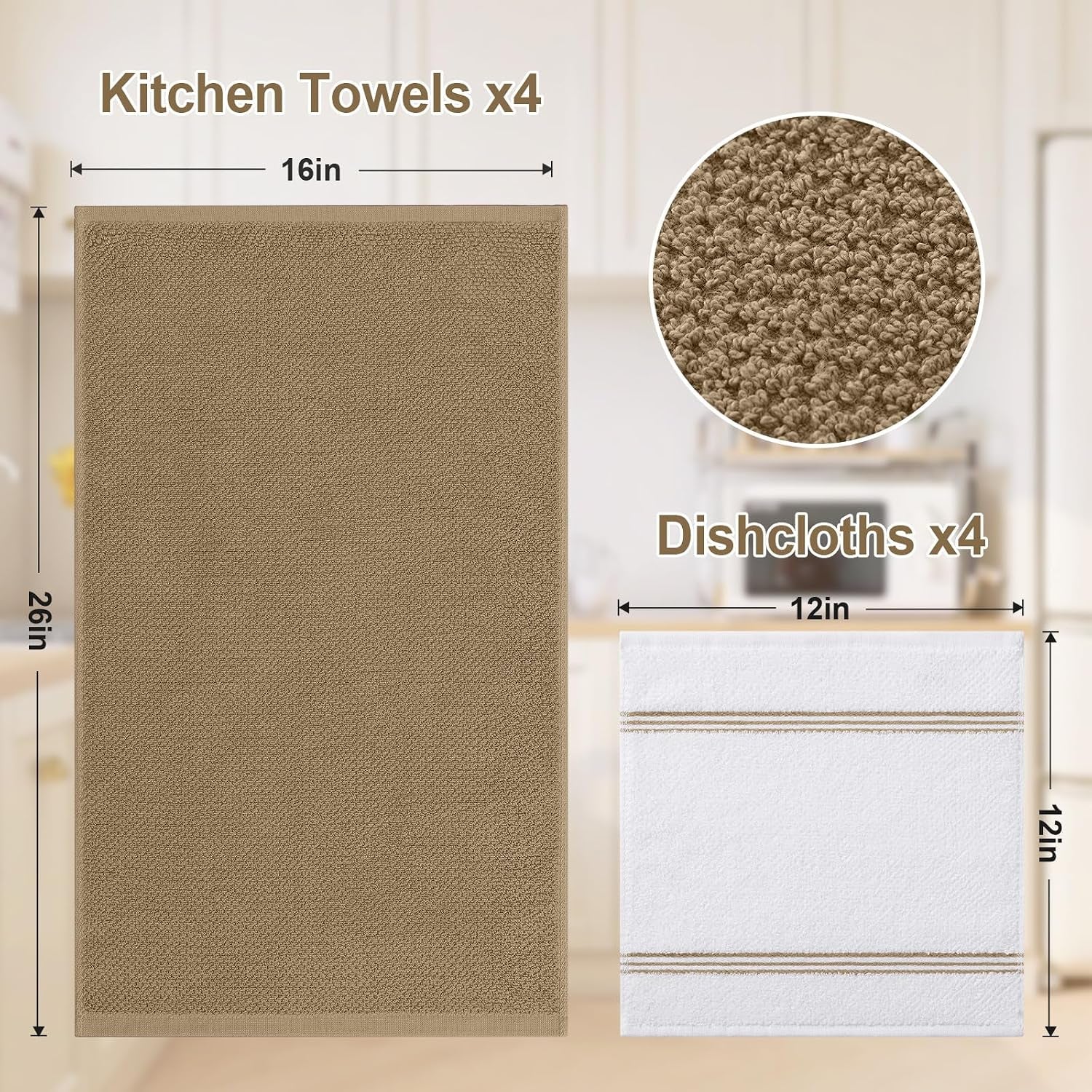 dual-design-kitchen-towels-and-dishcloths-set-8-pack-khaki