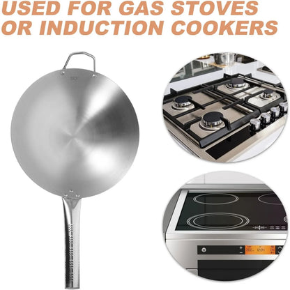Non-Stick Wok Stainless Steel Frying Pan Long Handle Big Pan for Induction2