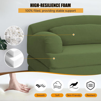 57.1" Trifold Boneless Couch for Living Room, Convertible Sofa Bed6