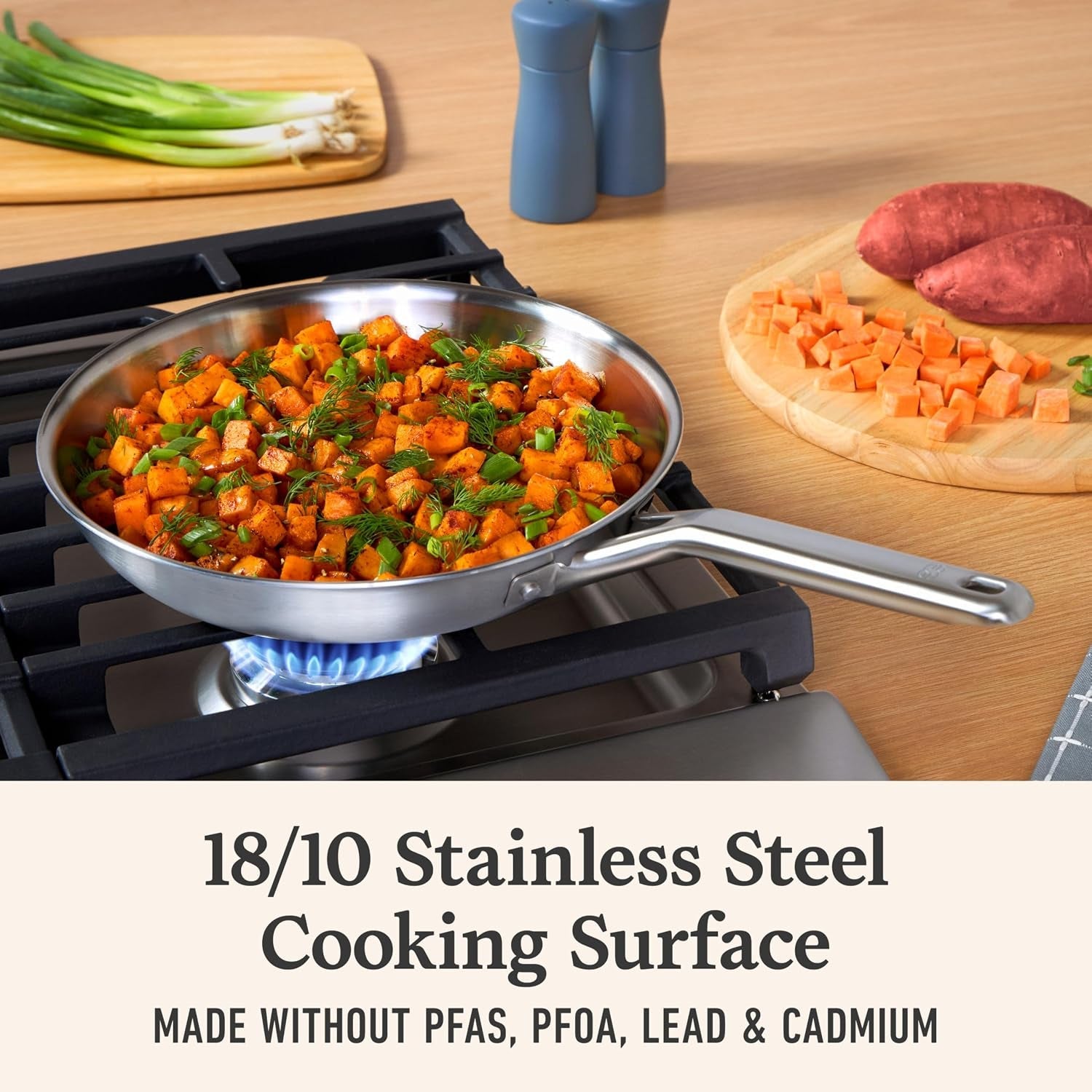 calphalon-brushed-3-ply-stainless-steel-cookware-w-turbo-heat-tech-10-fry-pan-induction-oven-safe-450f-brushed-stainless-silver