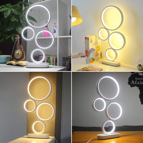 LED Table Lamp, Modern Dimmable Bedside Table Light, 18W, 3 Color Modes, for Living Room, Bedroom, Office, Nightstand, Bookshelf (White)6