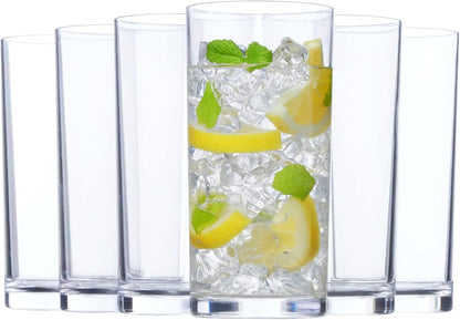 Classic Clear Plastic Reusable Drinking Glasses (Set of 6) 16Oz Water Cups | Bpa-Free Tumblers, Made in USA | Top-Rack Dishwasher Safe1