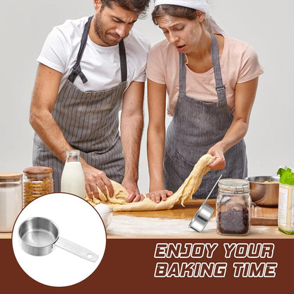2 Pcs 1/4 Cup Stainless Steel Measuring Cup, 60 Ml 2 Oz Stainless Steel Measuring Cups Metal Coffee Scoop Cat Food Scoops for Wet and Dry Ingredients Cooking Baking Kitchen, Dishwasher Safe7