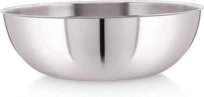 SRIYUG Stainless Steel Tasla Low Wok without Handle Stainless Steel Triply Induction Base Deep Kadai Steel Aluminum Tasla with Glass Lid2