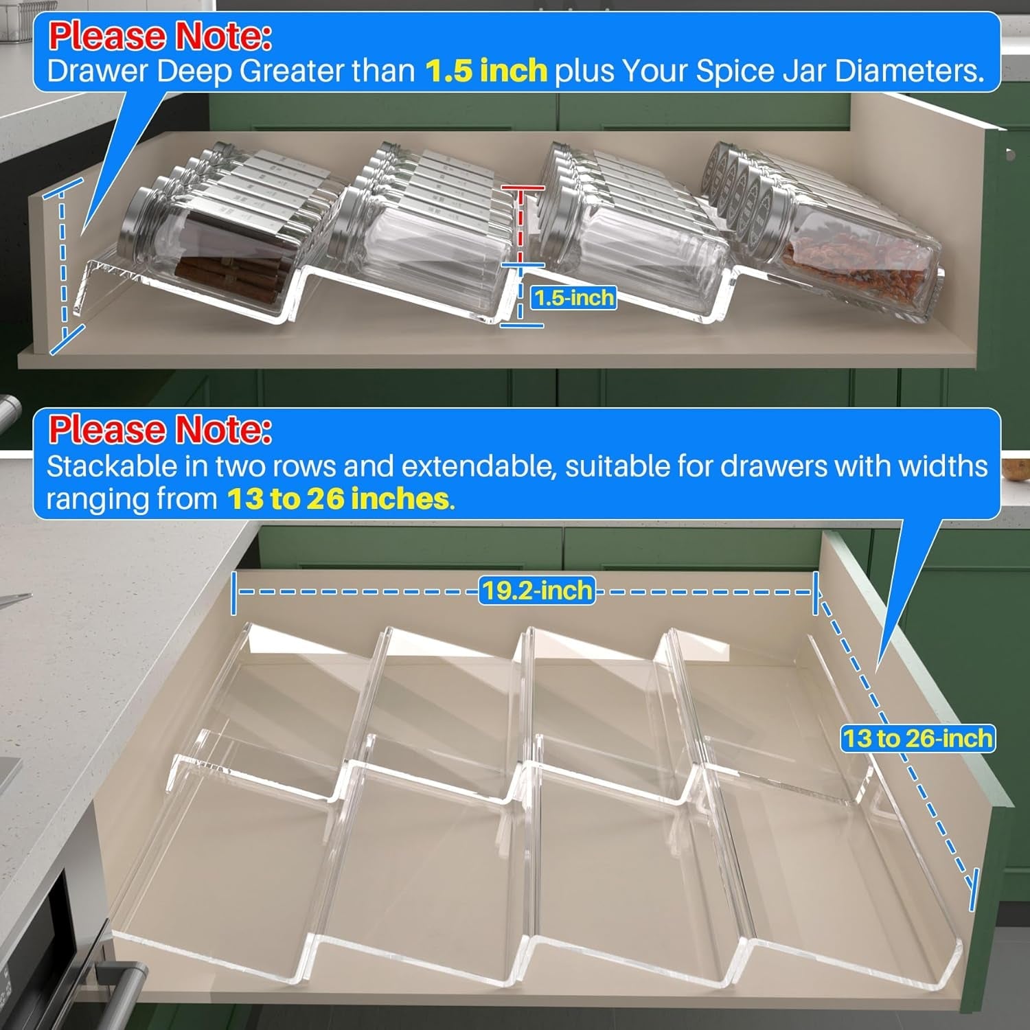 spice-drawer-organizer-4-tier-8-pack-kitchen-spice-rack-tray-for-drawer-expandable-from-13-to-26-acrylic-seasoning-organizer-rack-holds-up-56-spice-jars-jars-not-include