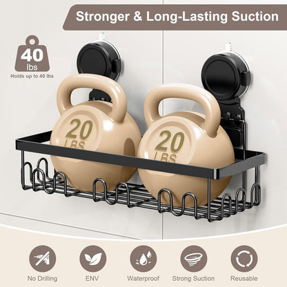Shower Caddy Suction Cup, No Drill Shower Shelves for Bath, 2 Pack4