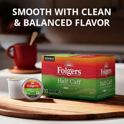 Half Caff Coffee, Medium Roast, Keurig K-Cup Pods, 60 Count | 6 (10 Count) Boxes, 50 Percent Decaffeinated Coffee (Caffeine Levels May Vary), Compatible with Keurig Coffee Makers3