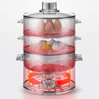 Household Multifunctional Electric Cooking Pot 3 Layers Steamer Multi Cooker Kitchen Machine4