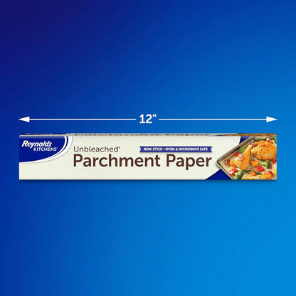 Kitchens Unbleached Parchment Paper Roll, 45Sq Ft | Chlorine-Free, Nonstick Baking Parchment Paper, Microwave and Oven Safe to 425F, Fits Standard Baking Sheets, 12 in X 45 Ft2