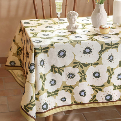 Designer French Linen Tablecloth Rectangular,110"X63"-Hidaka3