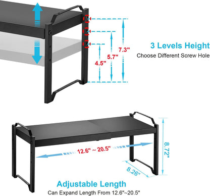 Expandable Cabinet Shelf Organizer, Adjustable Kitchen Countertop Storage2