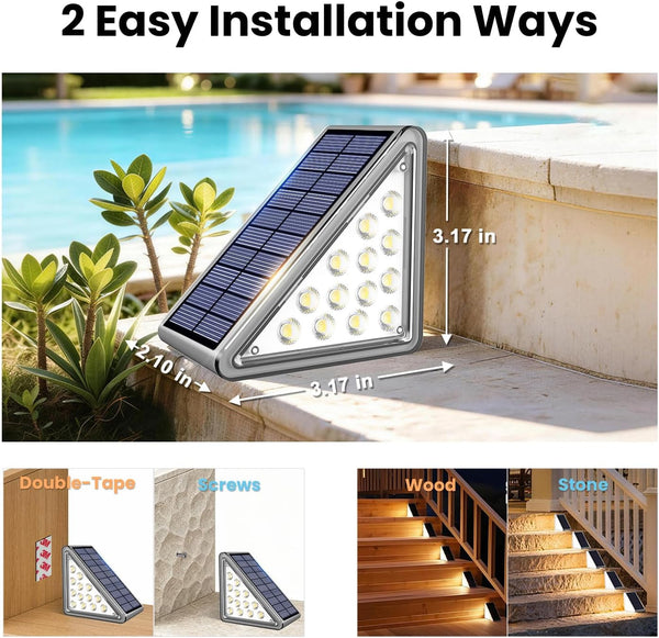 6 Pack Solar Step Lights Outdoor Waterproof, Solar Stair Lights,Gray8
