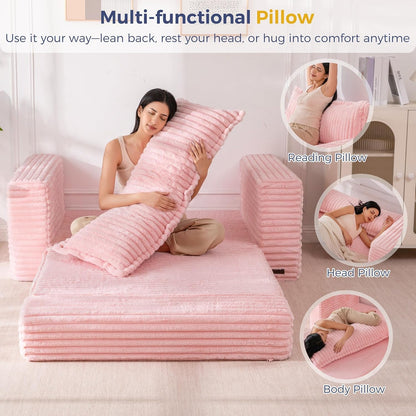 Convertible Sofa Bed, Pull-Out Loveseat Couch Bed for Small Space7