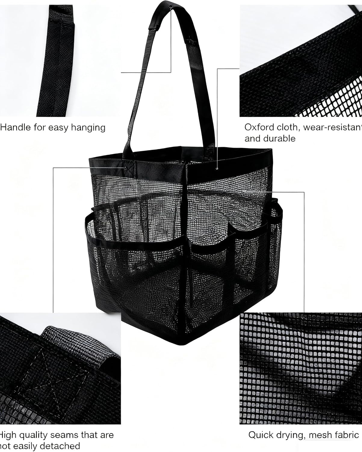 mesh-shower-caddy-bathroom-portable-college-dorm-essentials-for-girls-guys-shower-tote-beach-camp-travel-hanging-toiletry-bag-black