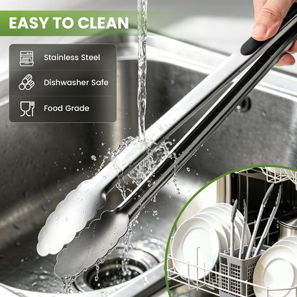 Grill Tongs, 17 Inch Extra Long Stainless Steel BBQ Tongs (17", 1PC) | for Cooking/Serving/Grilling | Heat-Resistant | Dishwasher Safe6