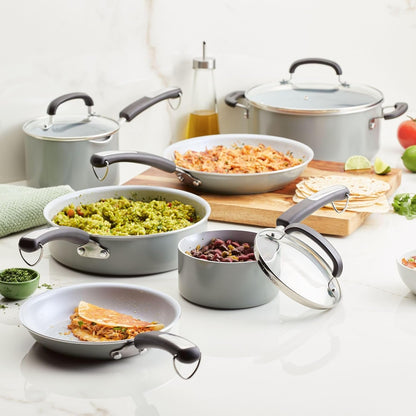 Ecoadvantage Ceramic Nonstick Cookware/Pots and Pans Set, 13 Piece - Gray9