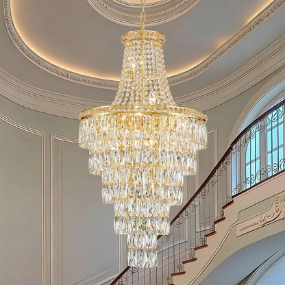 Gold Crystal Chandeliers 13 Lights Luxury Modern Chandelier for High Ceilings Large Pendant Light Fixture Foyer Staircase Hallway Entryway Living Room Hall Lobby 40" H X 21.7" D1