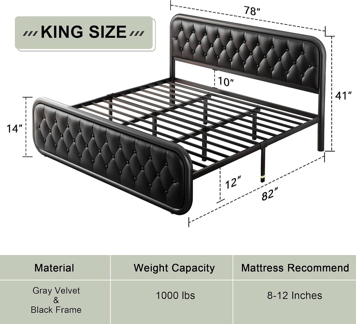 king-size-bed-frame-upholstered-bed-frame-with-faux-leather-headboard-heavy-duty-platform-bed-with-strong-metal-slats-12-inch-under-bed-storage-noise-free-easy-assembly-matte-black