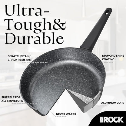 SOHO 15Pcs Cookware Set – Pots and Pans Set Non Stick with ROCK.TEC – Compact for Urban Kitchens, Nothing Sticks, Never Warps, Lasts Longer, Induction & Dishwasher Safe, Black4