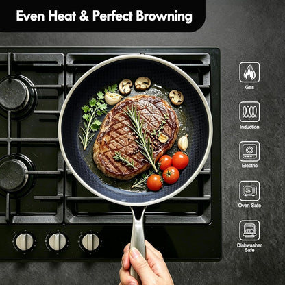 3Pcs,Stainless Steel Pots and Pans Set Non Stick Ceramic Cookware Set,1.5Qt+7.87In Non-Toxic Kitchen Cooking Set, Compatible Gas,Induction Dishwasher Safe (PFOS, PFOA Free) 3PCS Set9