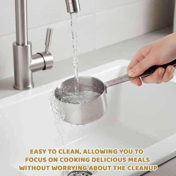 2 Pack 1/4 Cup Scoop, Metal Measuring Cups with Stainless Steel Handle and Measurement Markings, Quarter Cup Measuring Scoop Set for Kitchen and Baking Needs, 60 Ml Capacity per Scoop7