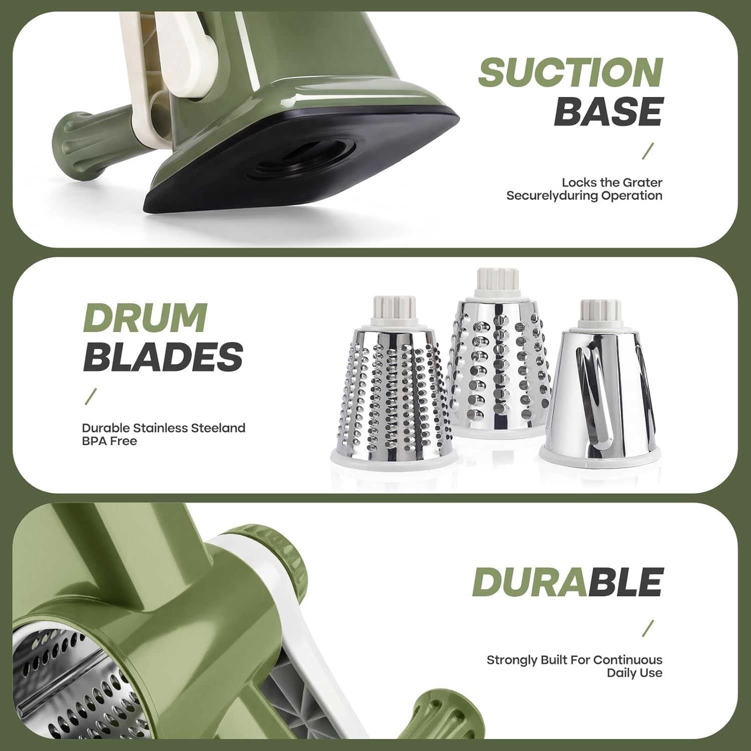 rotary-cheese-grater-cheese-grater-hand-crank-3-blade-grater-3-stainless-steel-drums-create-fine-shreds-coarse-grates-and-slices-for-cheese-vegetables-salads-pizza-and-daily-meal-prep