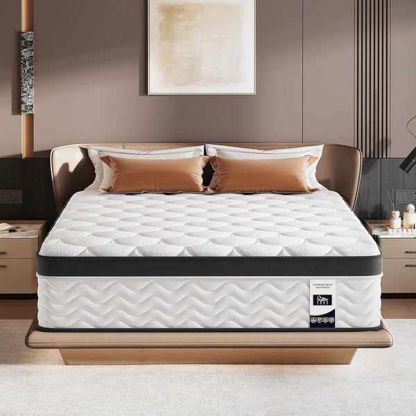 Queen Mattress, 12 Inch, Hybrid Mattress in a Box, Medium Firm2