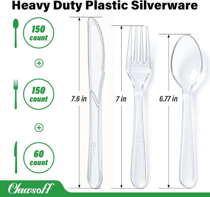 360 Count Clear Plastic Silverware Set,Disposable Utensils Plastic2