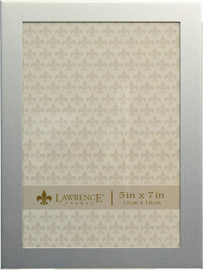 Brushed Silver 5 by 7 Metal Picture Frame Brushed Silver2