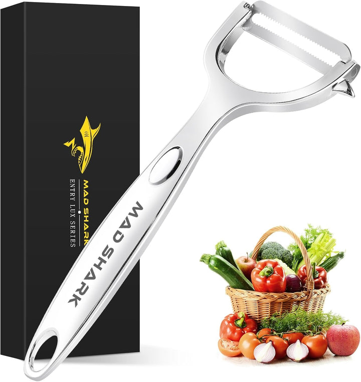 Vegetable Peeler, Peels Smoothly Serrated Blade for Kitchen | Y Shaped Peeler Rust-Proof Stainless Steel,Non-Slip Ergonomic Grip,Easy Clean for Carrots,Potatoes,Apples,Fruits,Veggies