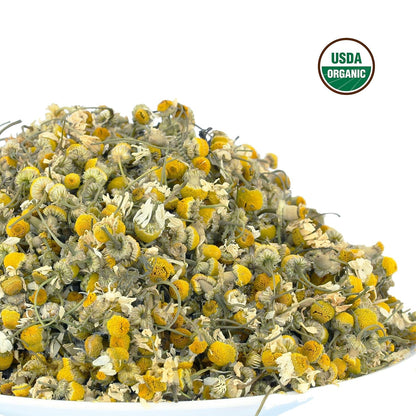 Chamomile Tea 1LB (16Oz) 100% CERTIFIED Organic (USDA Seal) Chamomile Flowers Herbal Tea (Matricaria Chamomilla) in 1 Lb Bulk Bpa-Free Resealable Bags from U.S. Wellness3