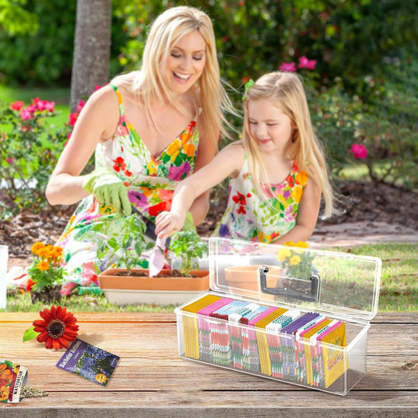 Seed Packet Organizer Box Plastic Portable Seed Packet Storage Box, Seed Storage Organizer5