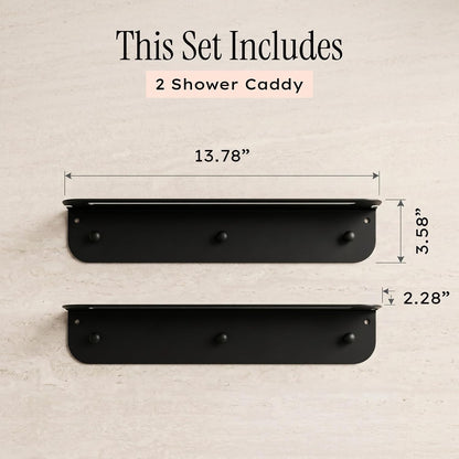 Shower Caddy Bathroom Shelf with Towel Bar Wall Mounted Set of 24