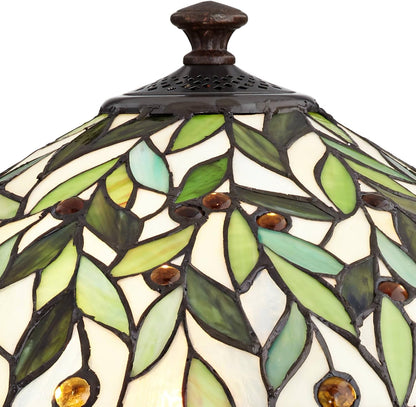 26" Tall Table Lamp Blossoming Leaf Tiffany-Style Cottage Glass9