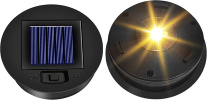 2 Pack Solar Lights Replacement Top, 3.3 Inch Top, 2.91 Inch Bottom, Waterproof, Warm White1