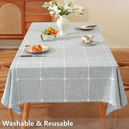 Cotton Square Tablecloths 52X52 Inch Card Table Tablecloth Blue Fabric Farmhouse Tablecloth(Blue,52"X52",Square)5