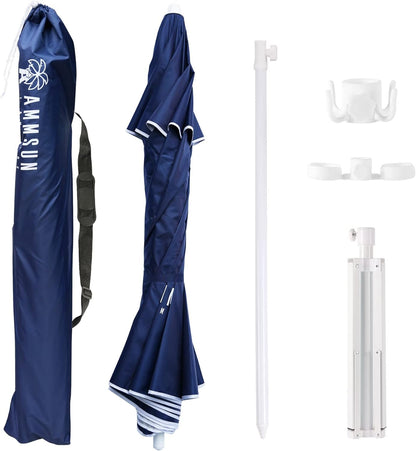 Shade Umbrella, Premium Portable Umbrella with Stand, 6.5Ft Lightweight Free Standing Canopy for Sporting Games, Adjustable Instant Sun Protection and Easy to Carry, Navy Blue6