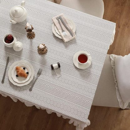Vintage French Lace Cotton Table Cloth,Square 71"X71"-Neumann5