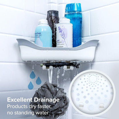 Corner Suction Cup Shower Caddy, Holds up to 22 Lbs, White5