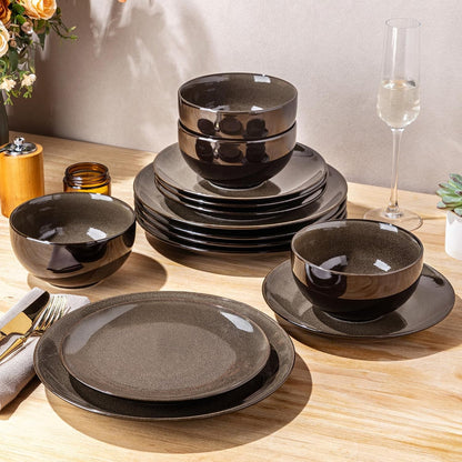 Ceramic Dinnerware Sets for 6,18Pcs Porcelain Plates and Bowls Set5